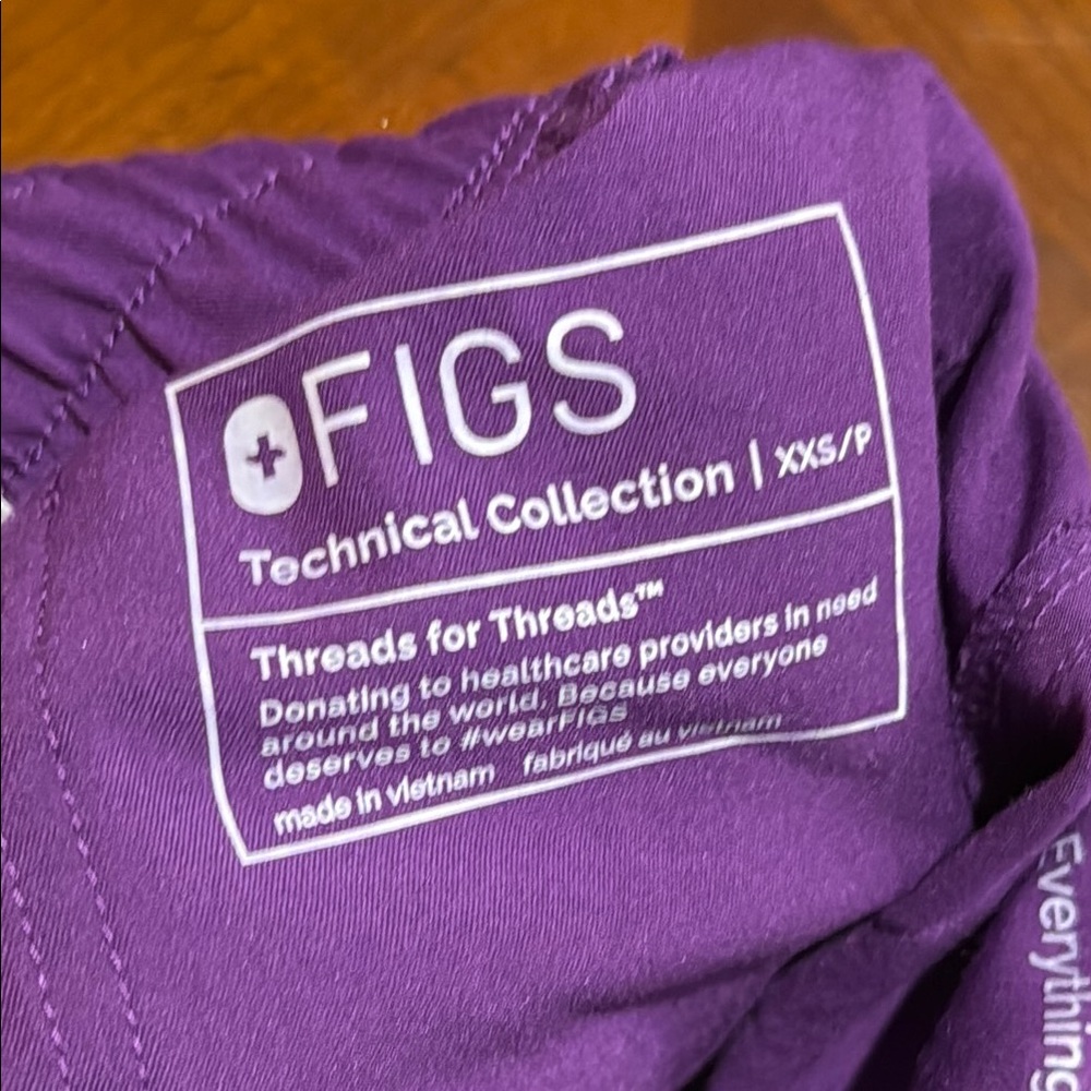 Figs Women's Purple Drawstring Cargo Jogger Pants - Picture 10 of 16